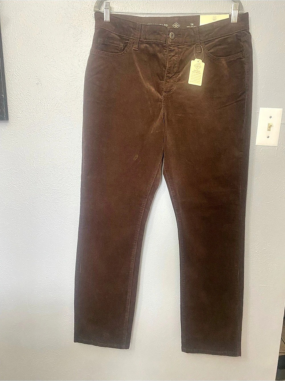 St. John's Bay Straight Corduroy Pants Brown Size 14 NWT 22